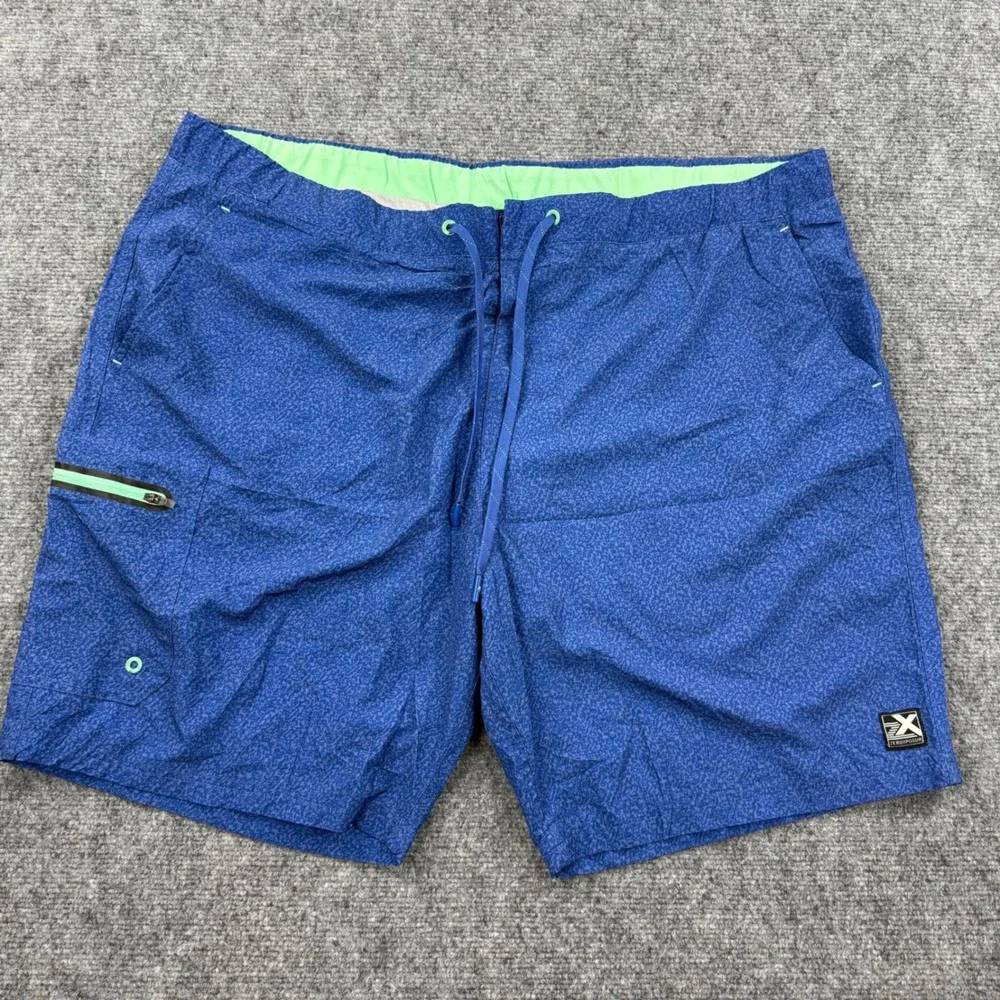 ZeroXposur Swim Trunks XXL Blue Patterned Stretch Board Shorts Mens